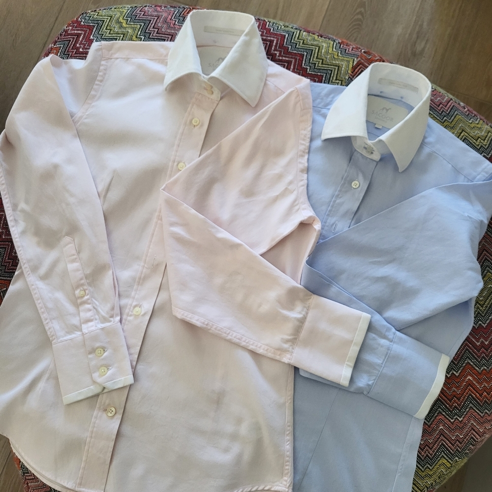 2 formal shirts pink and blue